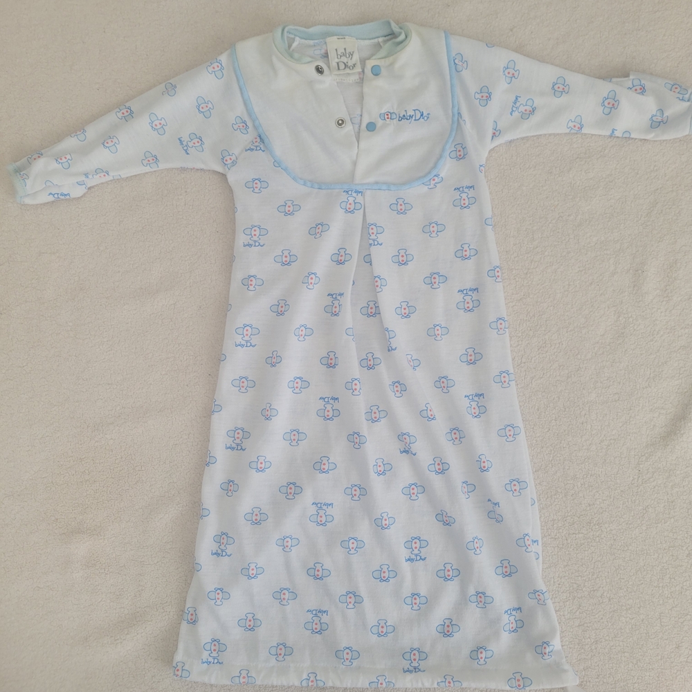 Baby Dior Light Blue and White Nightgown Sleepwear